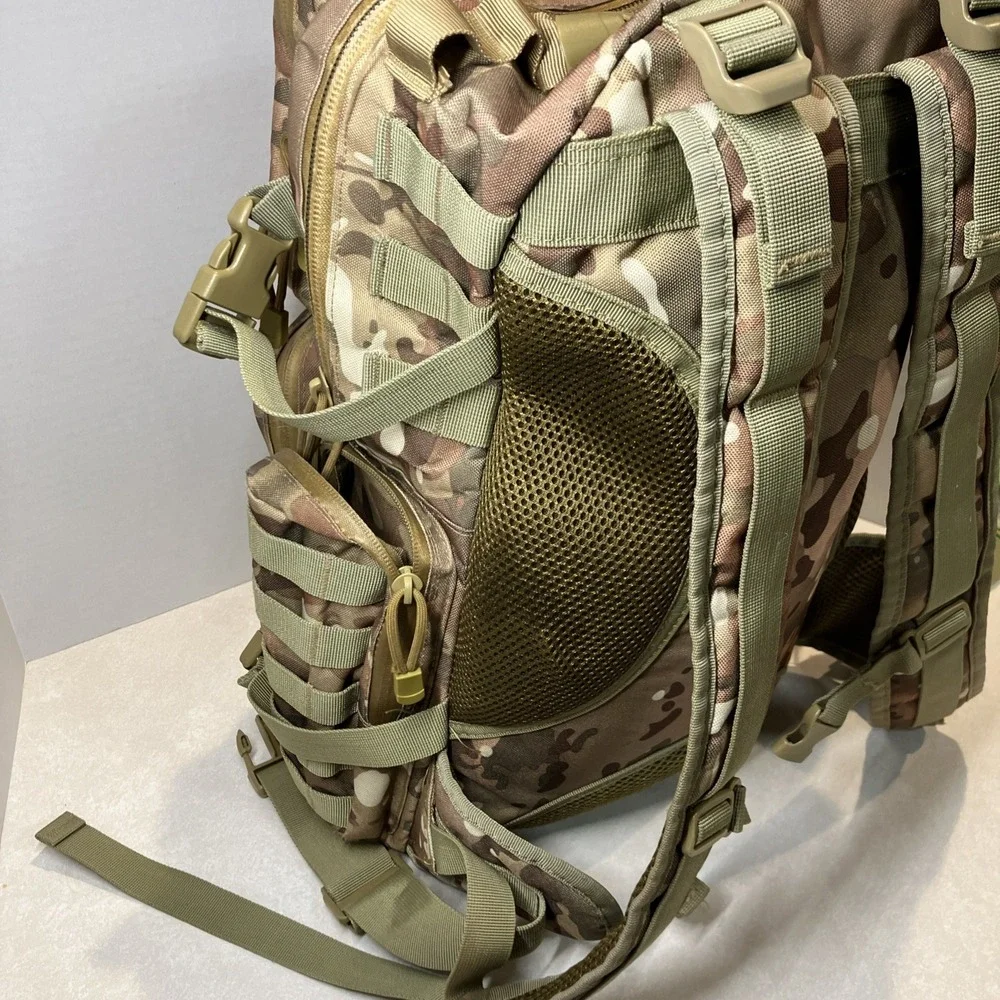 US Army National Guard WI Camo Backpack Tactical MOLLE Field Bag Expandable Gear